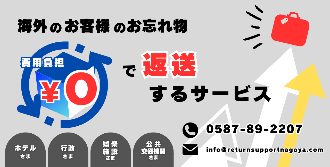 海外のお客様のお忘れ物を費用負担0円で返送するサービス
